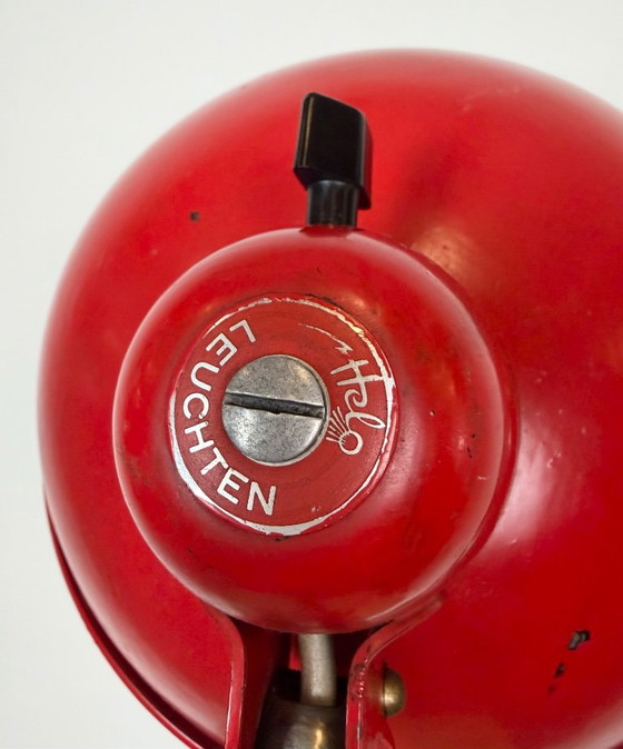 Large Red Industrial German Workshop Table Lamp From Helo Leuchten, 1950s – Chrome, Iron (photo 19 of 25)