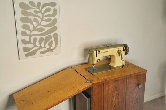 Image 1 of Bernina Favorit Mobili per cucire - Mobile in teak vintage degli anni '60/'70 mobile per giradischi