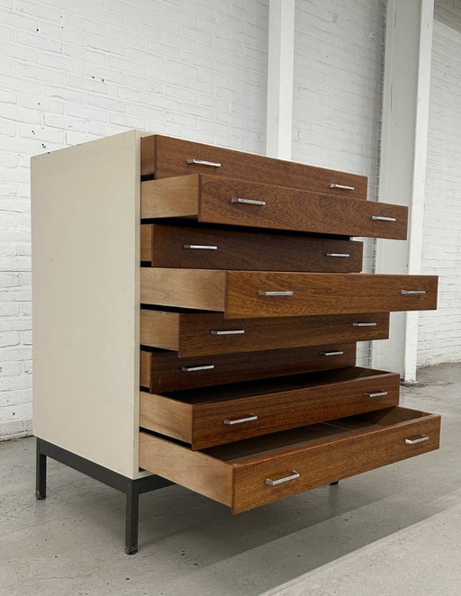 Vintage Paper Cabinet School Cupboard Architectural Cabinet