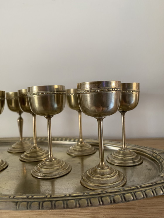 Image 1 of Bicchieri da vodka in acciaio antico