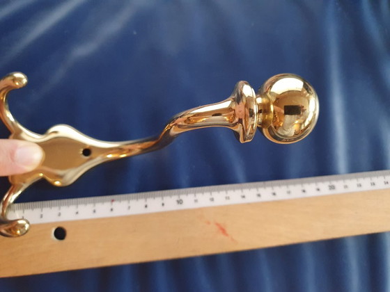 Set di 3 appendiabiti pesanti in ottone italiano VGT Italy Bronze | Design vintage anni '70 – Brass (photo 5 of 8)