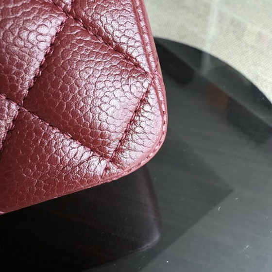 Image 1 of Chanel Classic Flap Medium - Caviar 25CM Quilted Burgundy Silver Hardware