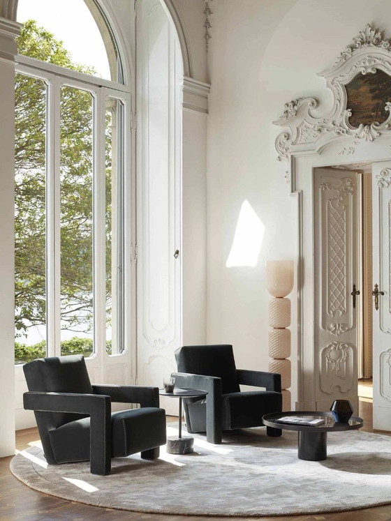 Fauteuil Utrecht (Cassina) - NEUF - Feutre de laine - Bleu cobalt - Lincoln 13L586, Surjet naturel – Wool (photo 4 of 5)