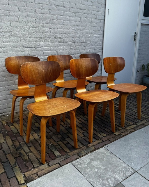 6 x Cees Braakman Pastoe SB02 Stoelen