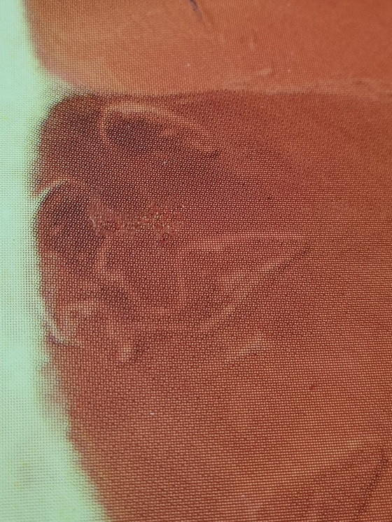 Image 1 of Tavolo vintage arancione con piano in vetro e gambe in metallo, Mid Century, Spaceage