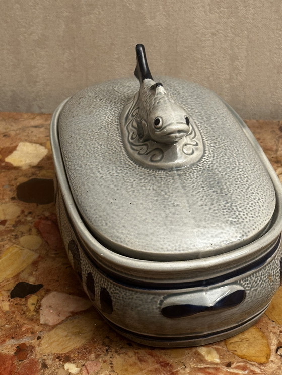 Image 1 of Staffel Steingut Fischterrine oder Heringstopf - Westdeutschland