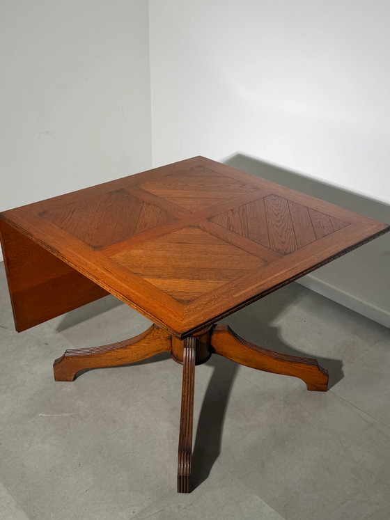 Image 1 of Antique Oak Dining Table with Extendable Leaf