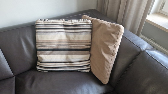 Image 1 of Leolux Ledersitzgruppe – Ecksofa, Hocker, Couchtisch, Teppich