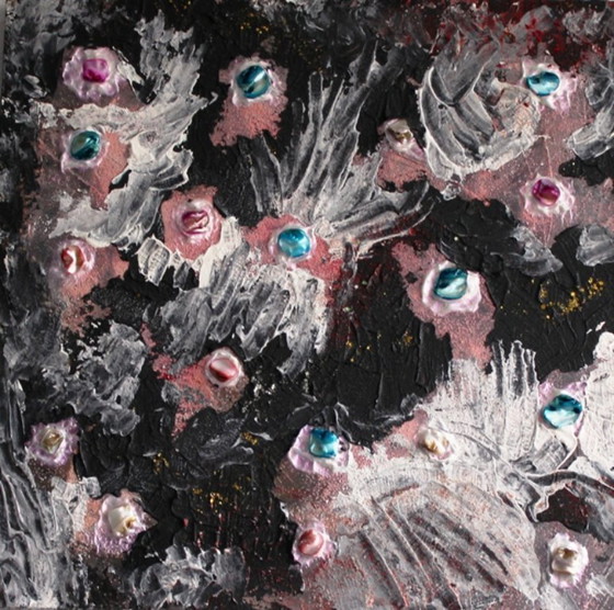 Image 1 of Trésors de la Terre, technique mixte sur panneau de contreplaqué et cadre en bois massif