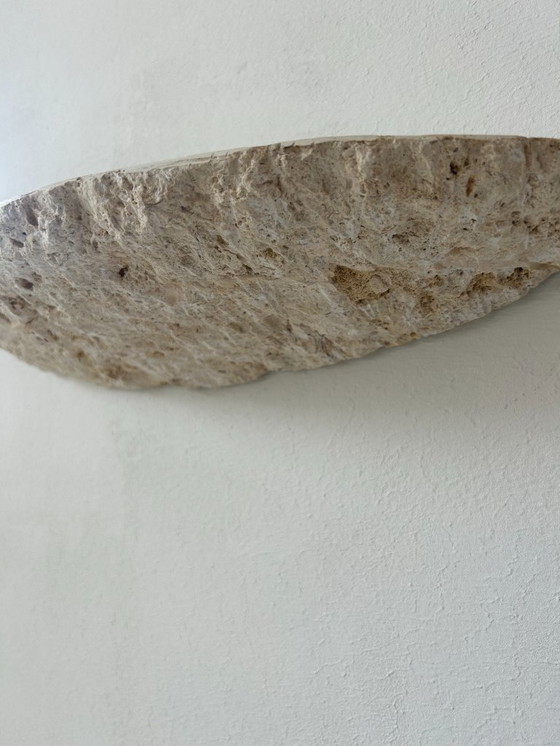 Image 1 of Paar vintage stenen wandlampen, natuurbeige, Italië 1979