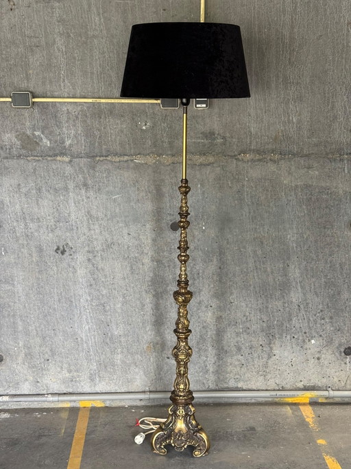 Vintage Boroque Style Brass Floor Lamp