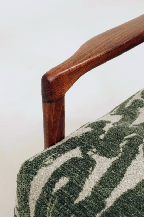 Image 1 of Poltrona vintage con cuscini verdi, design classico MCM Lounge Chair, 1960, Polonia