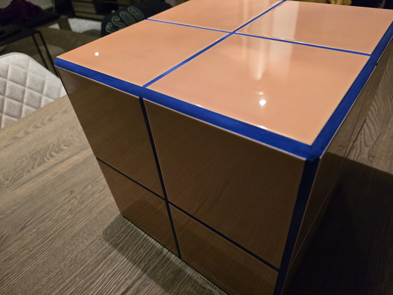 Image 1 of Mesa de azulejos 30x30x30H Naranja y Azul