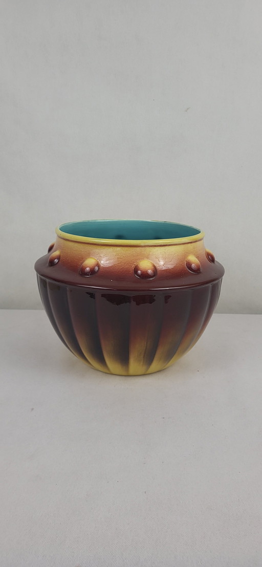 Cache Pot en Faïence de Sarreguemines / Art Déco