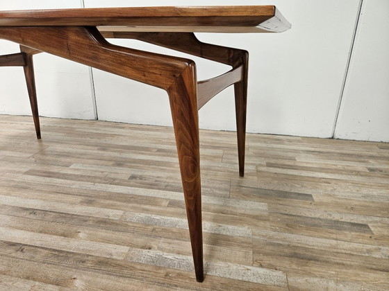1950s wooden dining table with mirrored top (photo 8 of 15)