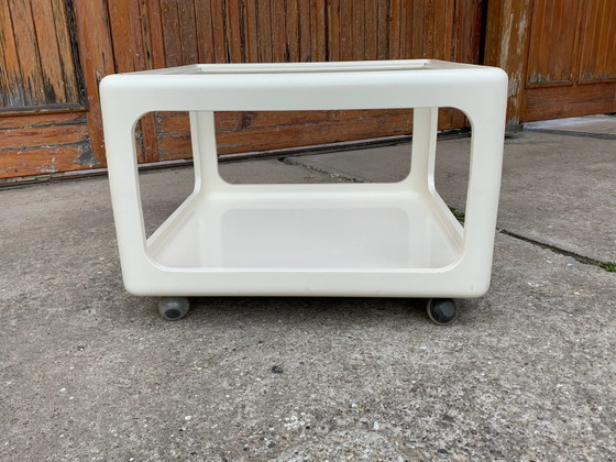 Mid-Century Space Age Coffee Table by Peter Ghyczy – Coffee table books, Plastic, Brass (photo 5 of 6)