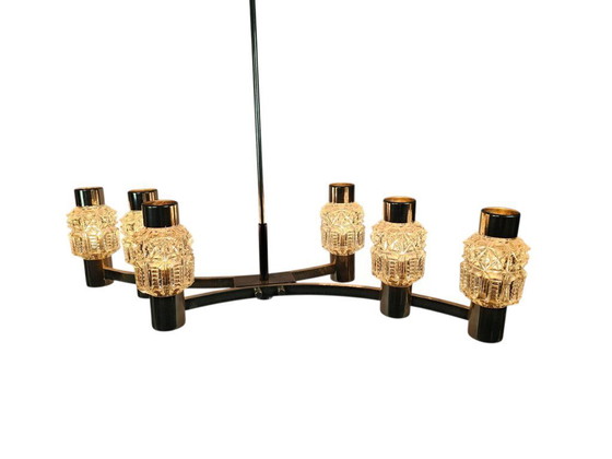 Image 1 of Attr. Staff Leuchten - lampadario - cromo - cristallo - Germania Ovest - anni '60