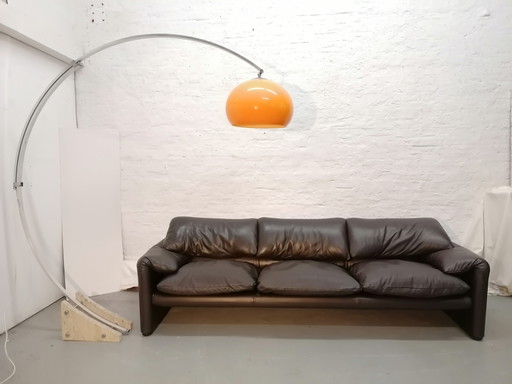Leder-Sofa Cassina Maralunga 3-Sitzer, 60Er 70Er Jahre