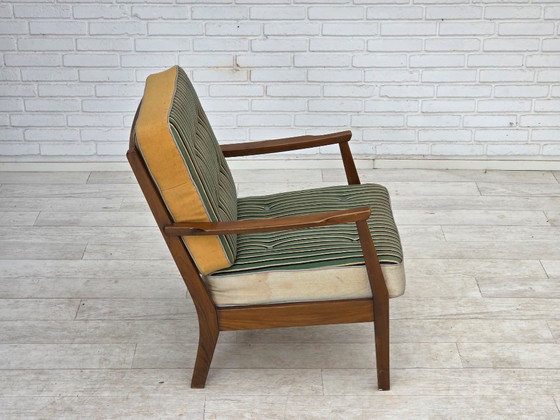 Dänischer Sessel aus den 1960er Jahren, Möbelwolle, Buchenholz – Wood, Wool (photo 10 of 17)