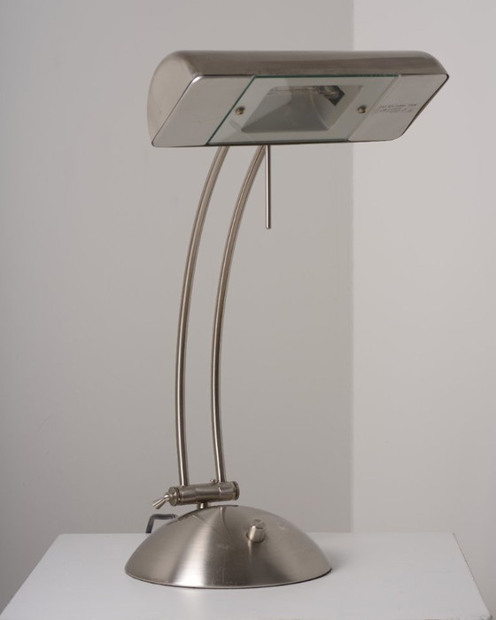Vintage Design Bureaulamp – A.h.g. Wachsmuth & Krogmann – Tafellampen, rvs (photo 5 of 9)