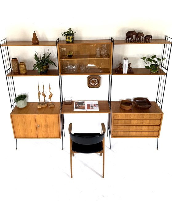 Vintage Freestanding Modular Wall System, Köch Möbel ‘60 – Wall cabinet, Wood, Glass (photo 6 of 15)