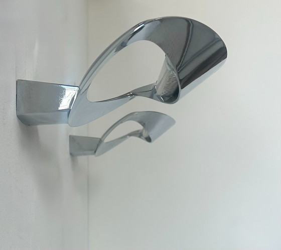Image 1 of Coppia di applique "Mesmeri" in metallo cromato di Artemide, Italia 1980