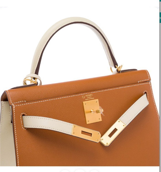 Image 1 of Sac Hermes Kelly 28 en Cuir Doré - 103452