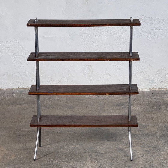 Image 1 of Bauhaus Style Dark Oak Shelving Unit