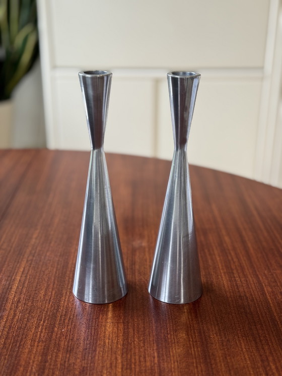 Image 1 of Set di candelieri vintage IKEA SNYGG – design in alluminio
