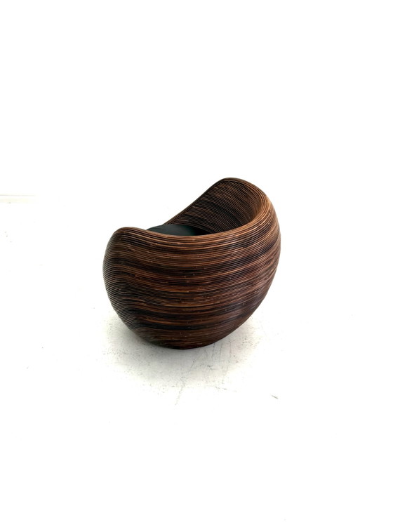 Poltrone vintage in rattan a matita, Gabrielle Crespi ‘80 – Legno, Pelle (photo 6 of 9)