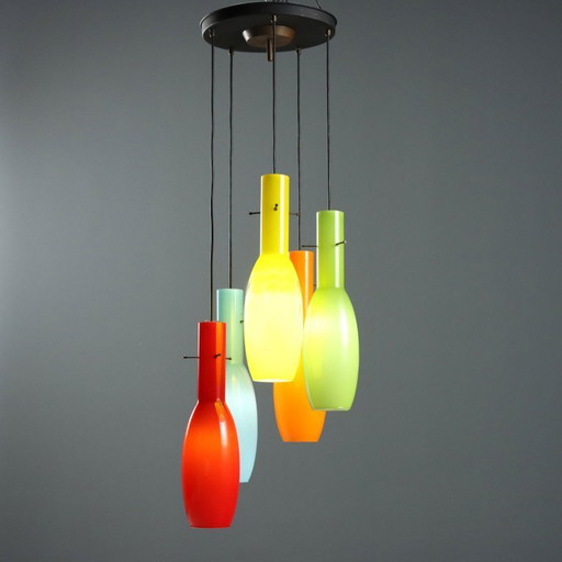 Suspension des années 1960 en verre coloré