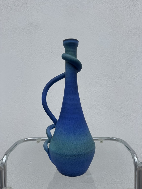 Image 1 of Vaso in ceramica vintage con sfumatura blu