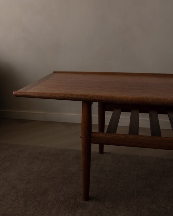 Image 1 of Deense teak salontafel van Grete Jalk met lattenrek, jaren 60