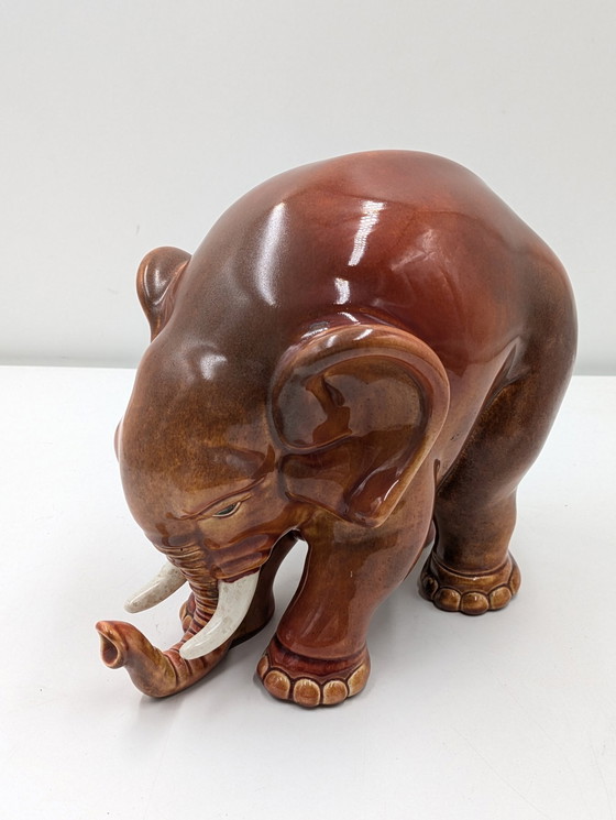 Image 1 of Richard Ginori, Giovanni Gariboldi - Statuette - Eléphant - Majolique