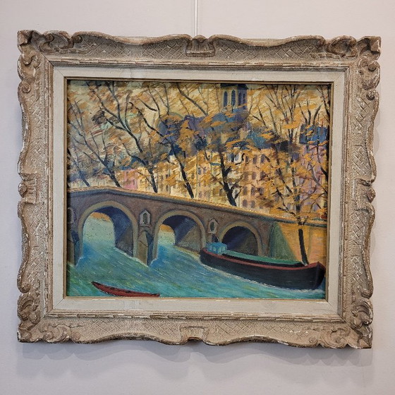 Image 1 of "Pont Marie, Parijs", Franse School, Post-impressionisme, jaren 1940 - Frankrijk