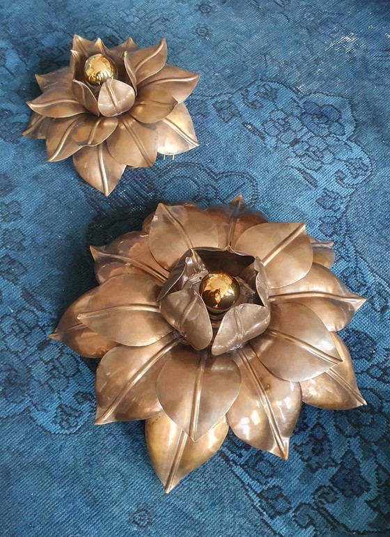 Image 1 of Juego XL de apliques florales de pared/techo - Banci Firenze - Mid-Century - Hollywood Regency