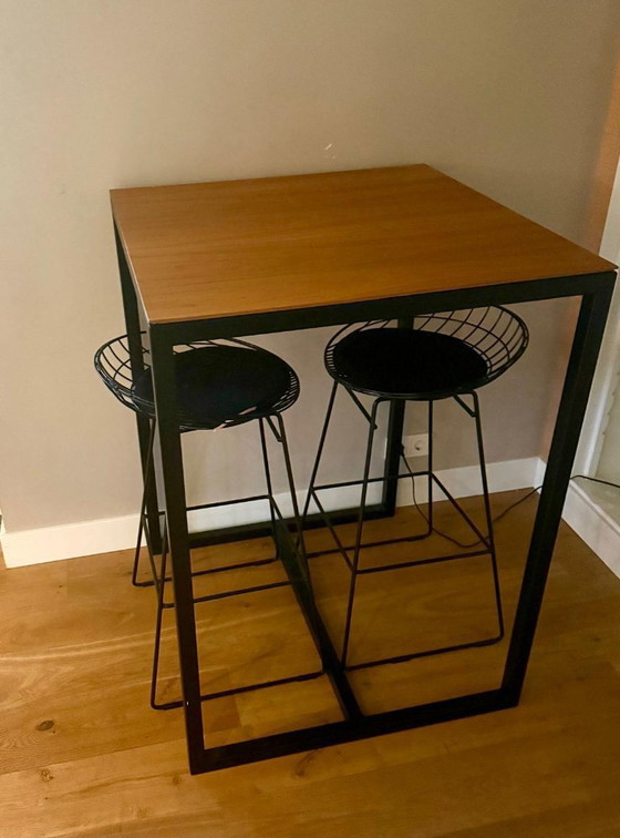 Image 1 of Sgabello da bar Pastoe Wire con tavolo abbinato