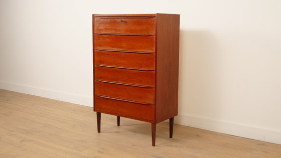 Vintage Danish Chest of Drawers | Teak | 6 Drawers | 123 cm – Wood (photo 3 of 10)