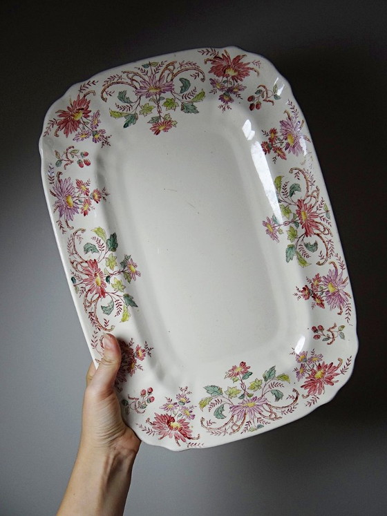 Grand Plat de Service Ancien Longchamp Pâquerettes Terre de Fer Polychrome – Vaisselle, Ceramic (photo 3 of 14)