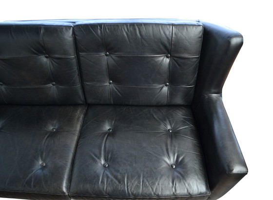 Image 1 of Vintage Danish design Skjold Sørensen 4-seater leather sofa