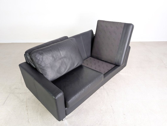 Image 1 of Sofá de dos plazas COR Conseta original, sofá de diseño, piel, negro