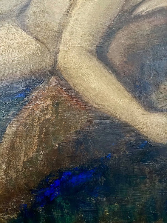 Antique painting, oil on canvas, signed Michel DUTRIEU (1910-1993) – Art, Wood (photo 5 of 15)