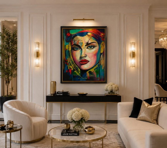 Image 1 of Luis Angel - La Mujer De Las Grietas Cromaticas - Artist Canvas