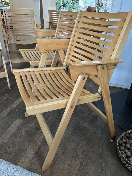 Image 1 of Unique set of six REX folding chairs by Niko Kralj