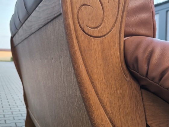 Divano in Pelle di Alta Qualità – 200 × 95 cm – Divani 3 posti, Legno (photo 7 of 13)