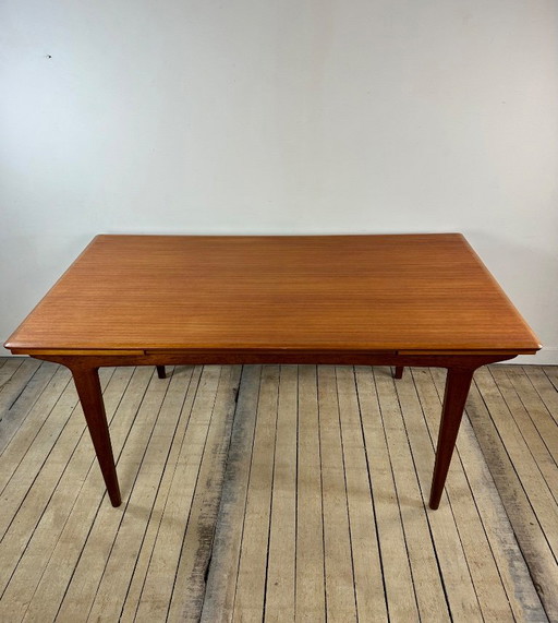 Vintage Scandinavian Teak Dining Table 1970s – 2 Integrated Extensions