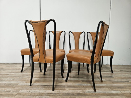 Set van 6 eetkamerstoelen van Vittorio Dassi uit de jaren 1950. – Wood (photo 2 of 17)