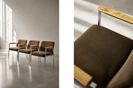 Sedia da conferenza vintage in stile Mid-Century Modern tedesca, marrone, di Drabert, anni '70. – kuipstoelen (photo 2 of 17)