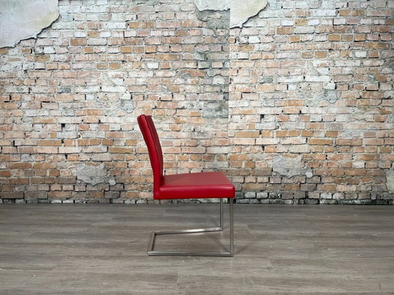 Bert Plantagie Misty - Cuir | Dutch Design, Chaises de salle à manger, Métal, Rouge, Modern (photo 3 sur 15)