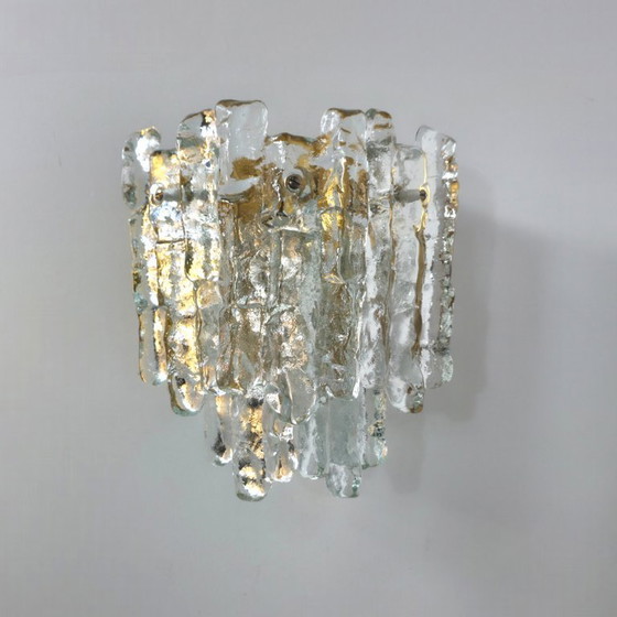 Image 1 of Set di lampade da parete Kalmar Franken in vetro ghiacciato, anni '70, metà secolo